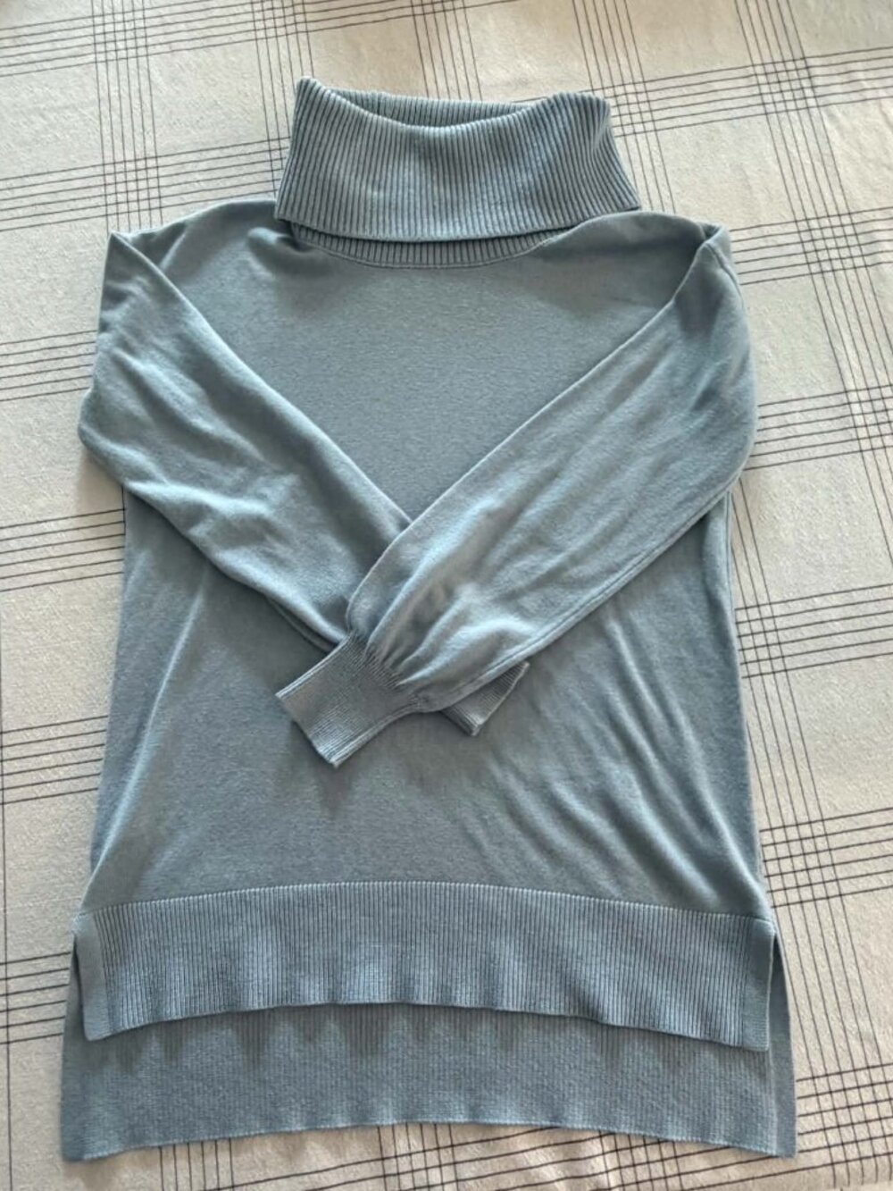 LOFT Soft Tunic Turtleneck Sweater Dusty Ice Blue XS